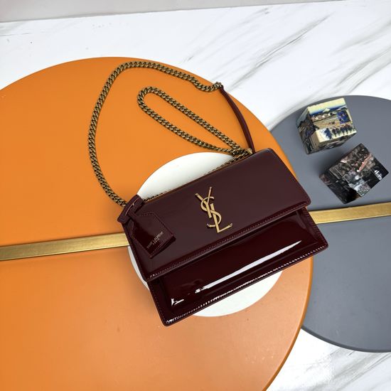 Yves Saint Laurent Sunset Patent Leather Bag 442906