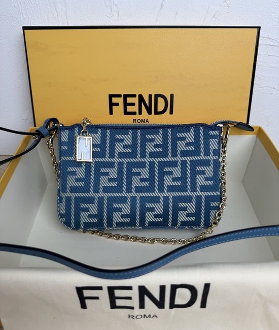 Fendi Classic Blue Fabric Mahjong Bag Two Styles 520