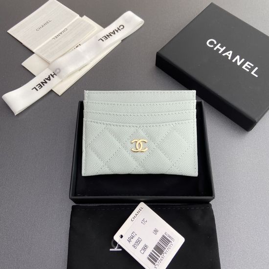 Chanel Light Blue Textured Leather Wallet AP4472