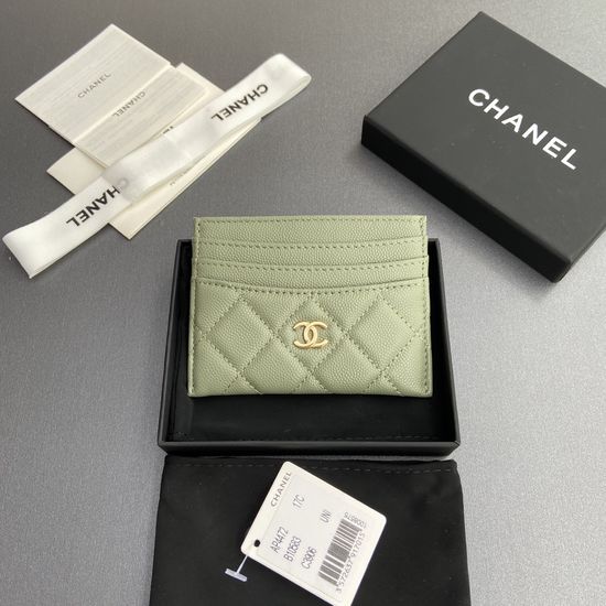 Chanel Wallet Green Fine Grain 4472