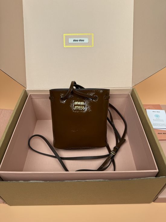 Miu Miu Nappa Patent Leather Top Handle Bag 5NF460