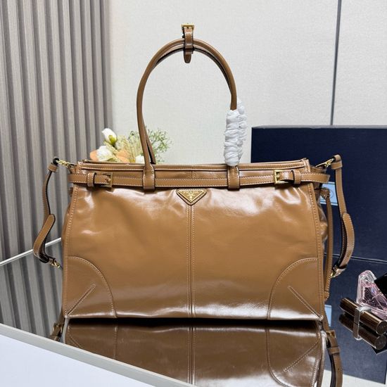 Prada LusSolf Patent Leather Tote Bag 1BA433