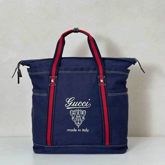 Gucci Blue Canvas Large Tote Bag 816863