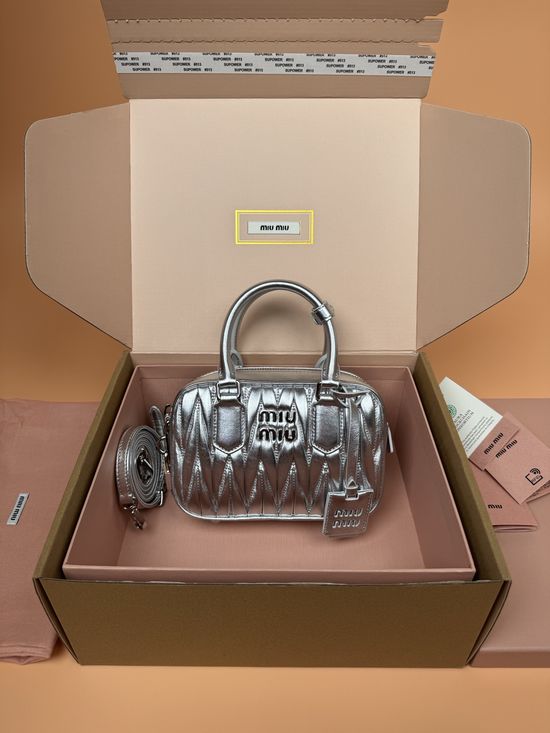 Miu Miu Arcadie Matelasse Bowling Bag 5BB123
