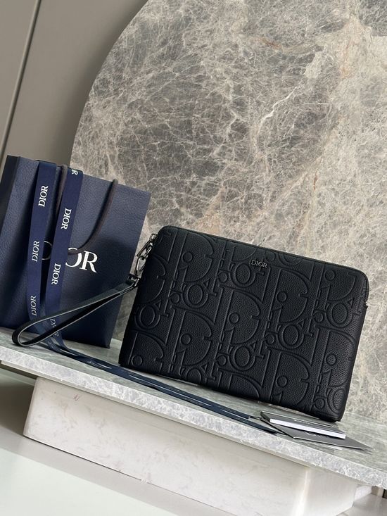 Christian Dior Clutch Embossed Leather 251