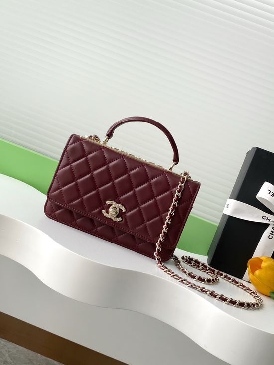 Chanel Diamond Buckle Lambskin Bag AP4423