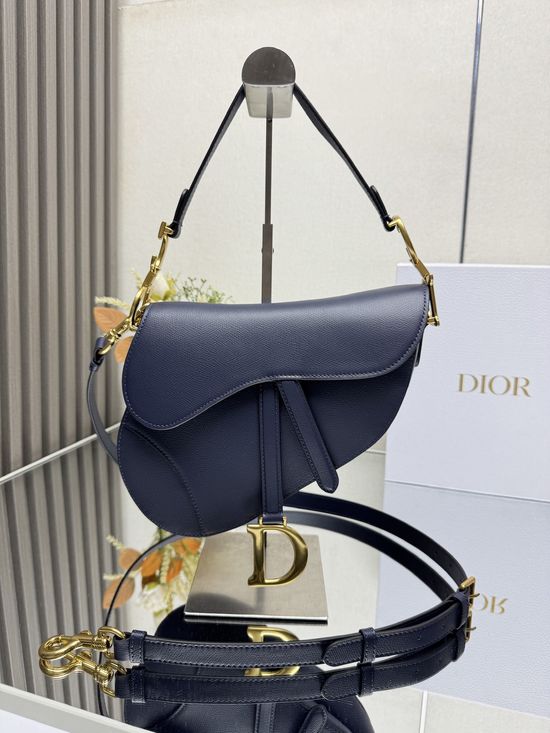 Christian Dior Saddle Bag Epsom Navy Blue 93271