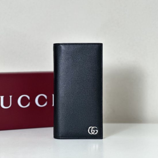 Gucci Handbag Black Leather Silver G Bag 835054