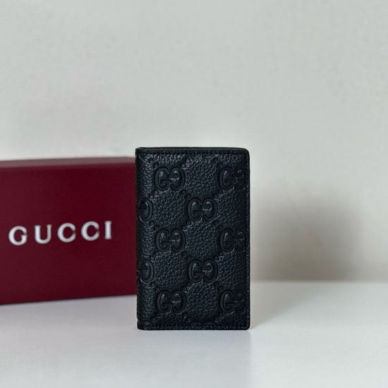 Gucci Embossed Leather Mini Phone Bag Black 835011