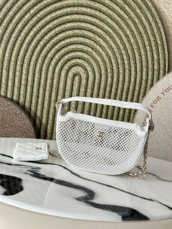 Chanel Lambskin Half-Moon Shoulder Bag 3347
