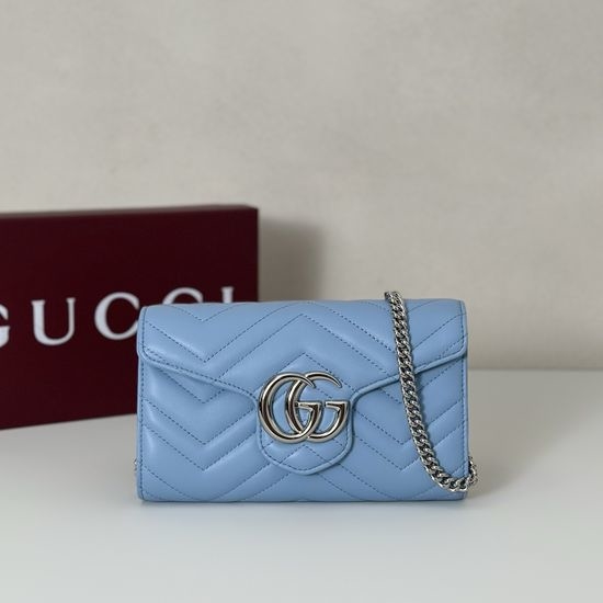 Gucci Light Blue Lambskin Crossbody Bag 837745