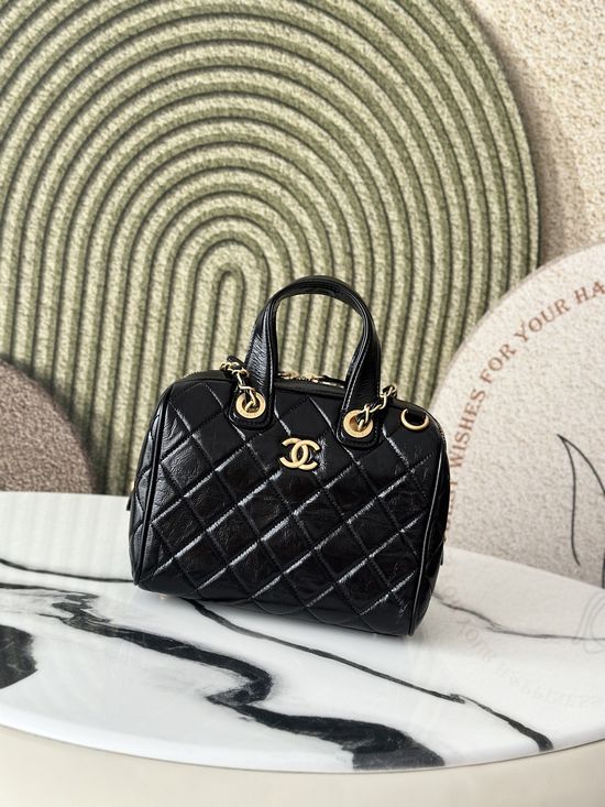 Chanel Maxi Bowling Leather Bag 3354