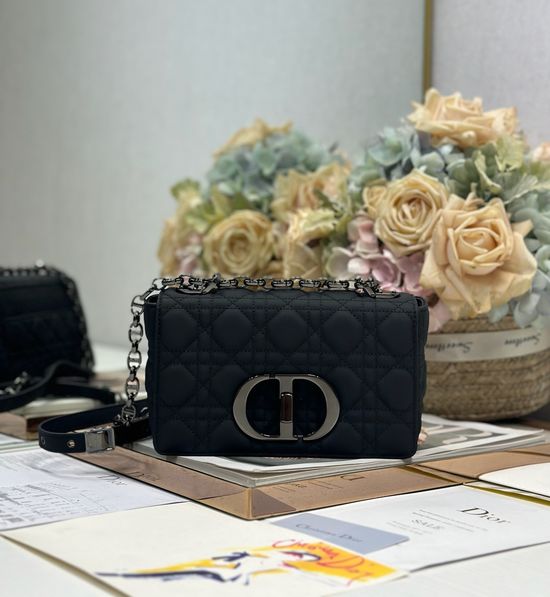 Christian Dior Caro Small Quilted Handbag Black Hardware 1200