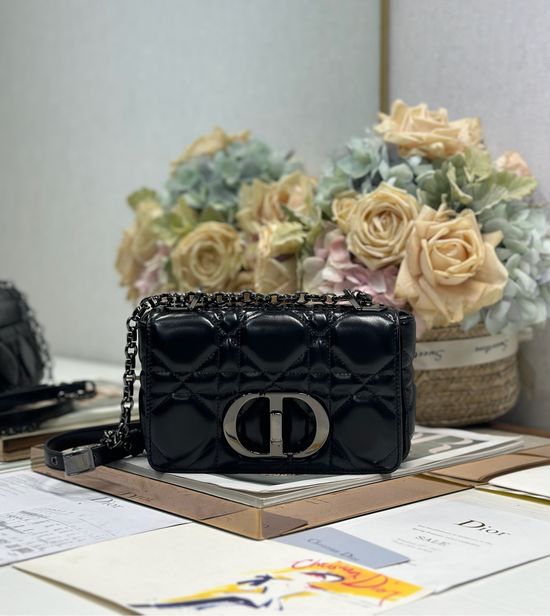 Christian Dior Caro Quilted Leather Handbag Gun Buckle 1200