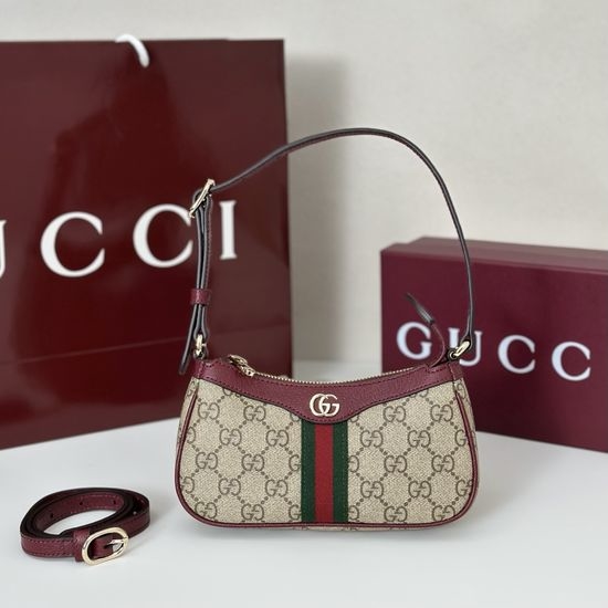 Gucci Brown and Red Mini Shoulder Bag 838465