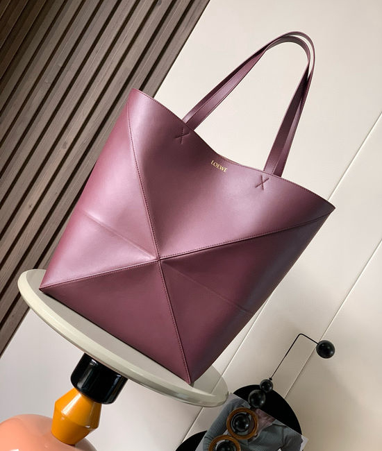 Loewe Puzzle Fold Shiny Leather Tote 9033