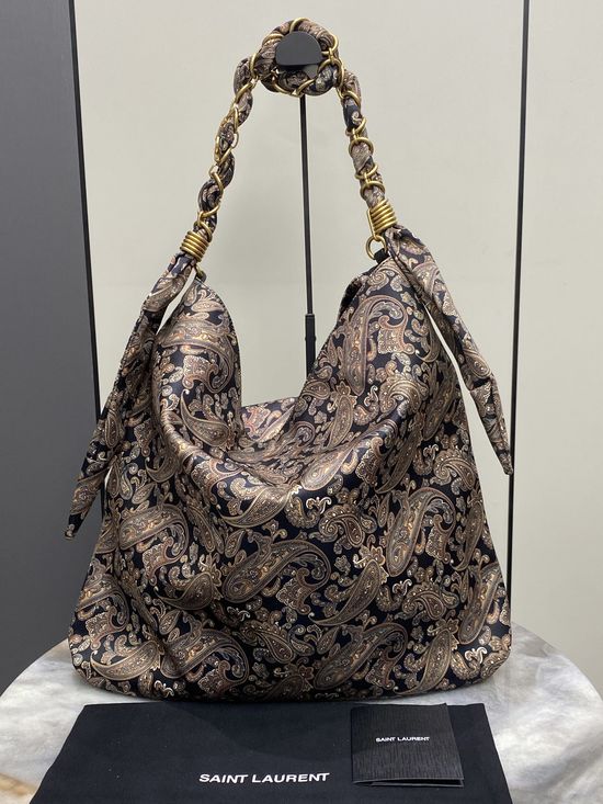 Yves Saint Laurent Woven Chain Bohemian Shoulder Bag 834750