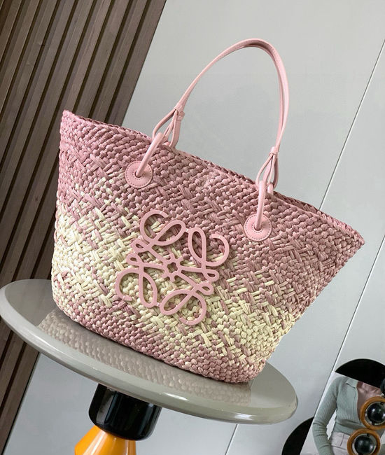 Loewe Anagram Basket Woven Palm Handbag 8008