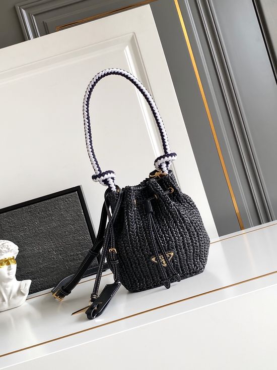 Prada Woven Bucket Bag Handwoven 1BE068