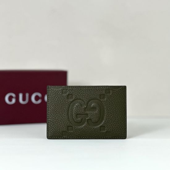 Gucci Green Leather Embossed Wallet 812681