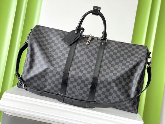 Louis Vuitton KEEPALL Black Damier Travel Bag N41413