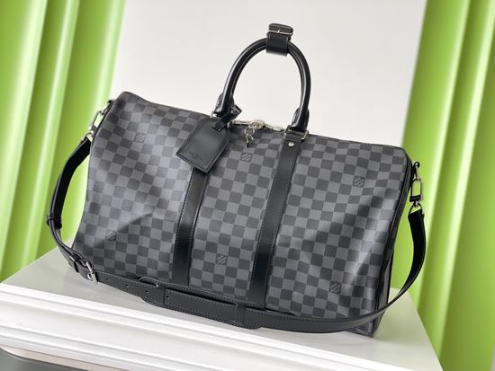 Louis Vuitton KEEPALL Black Damier Travel Bag N41418