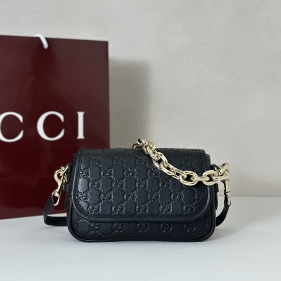 Gucci Black Embossed Leather Bag 847448