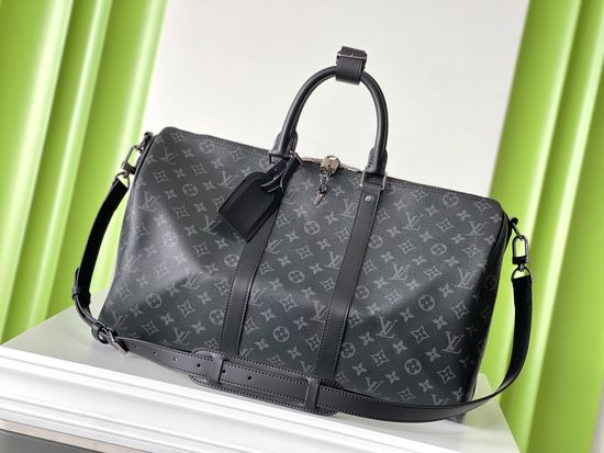 Louis Vuitton KEEPALL Black Monogram Travel Bag M40569