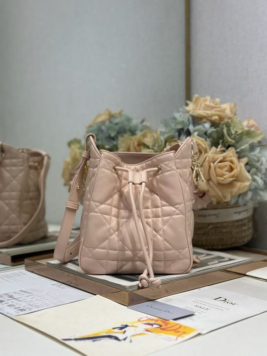 Christian Dior D-Motion Small Pink Lambskin Handbag 2851