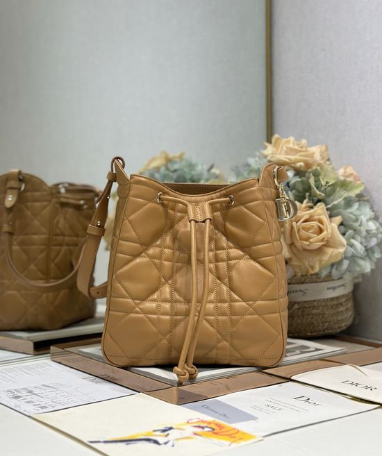 Christian Dior D-Motion Brown Leather Handbag 2852