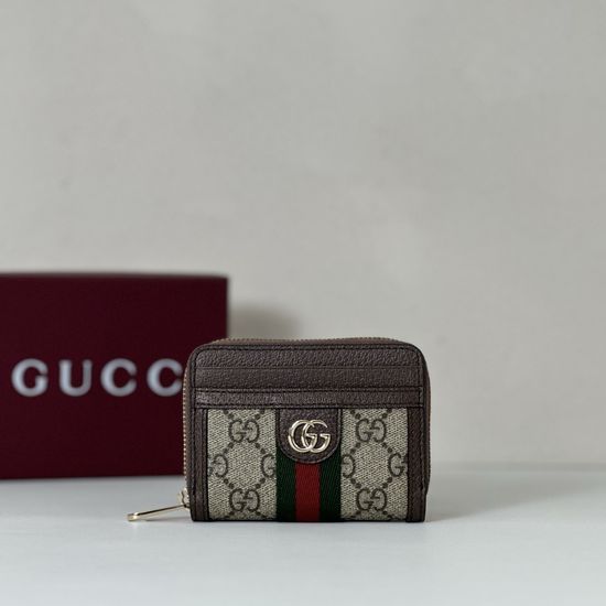 Gucci Coffee Rubber Compact Cosmetic Bag 838489