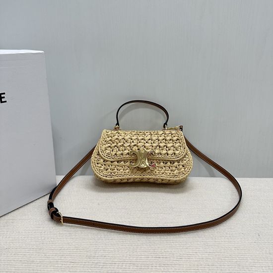 Celine TEEN LOLA Raffia Woven Handbag 119862