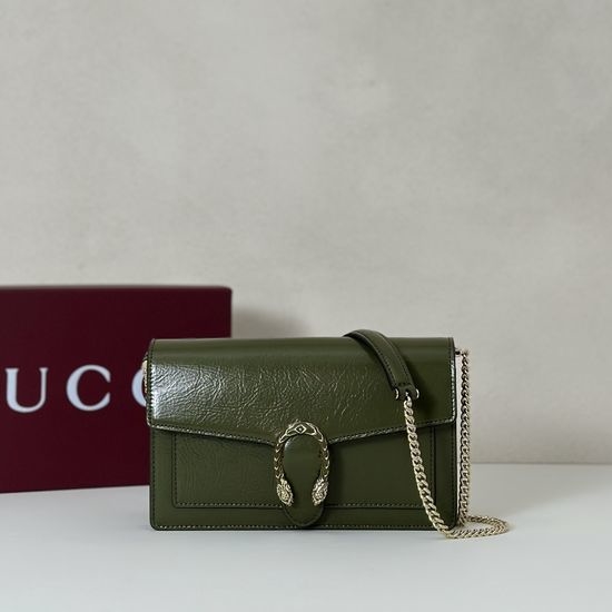 Gucci Dark Green Patent Leather Crossbody Bag 837374
