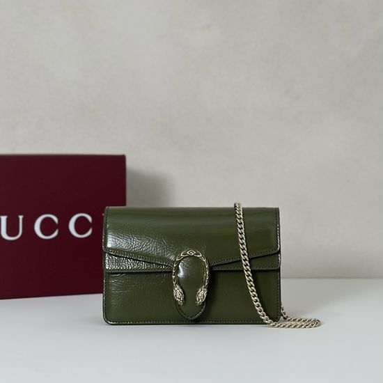 Gucci Dark Green Patent Leather Clutch 837370