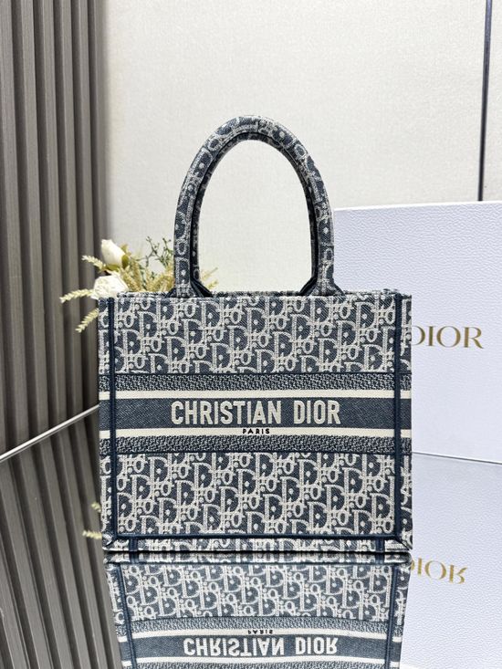 Christian Dior Book Tote Embroidered Handbag 1265