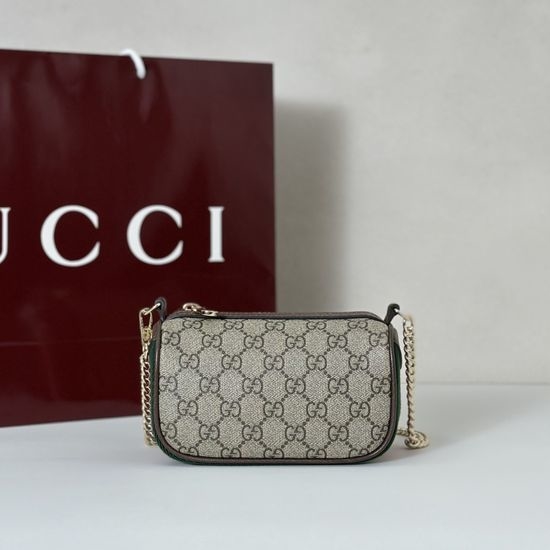 Gucci Coffee Rubber Texture Small Bag 838475