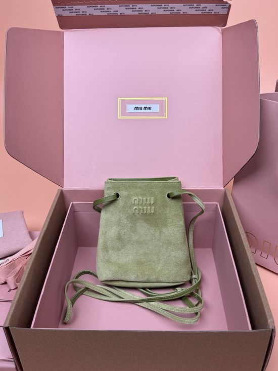 Miu Miu Nappa Suede Handbag Adjustable Strap Satchel 5NF460