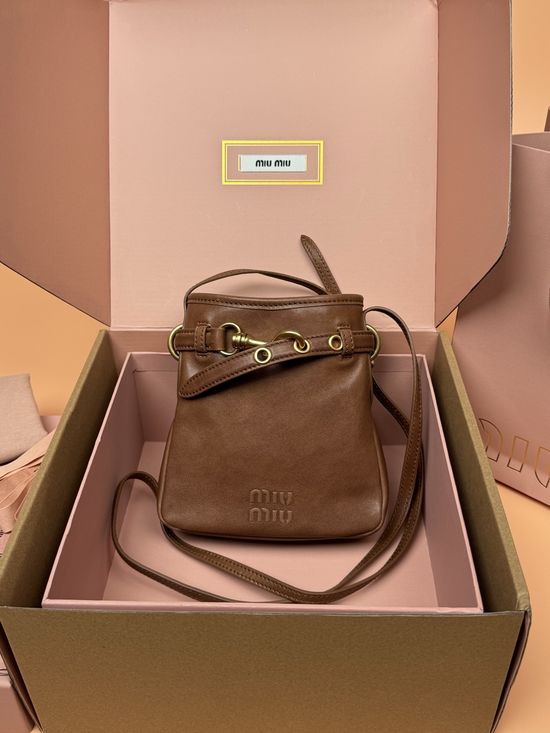 Miu Miu Sventure Style Nappa Lambskin Mini Bag Brown _5NR461
