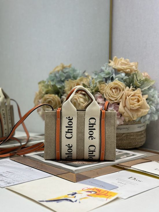 Chloe Woody Mini Orange Tote Bag 2690