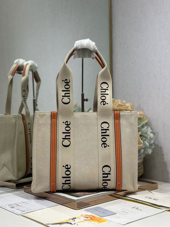 Chloe Woody Canvas Tote Bag 6690