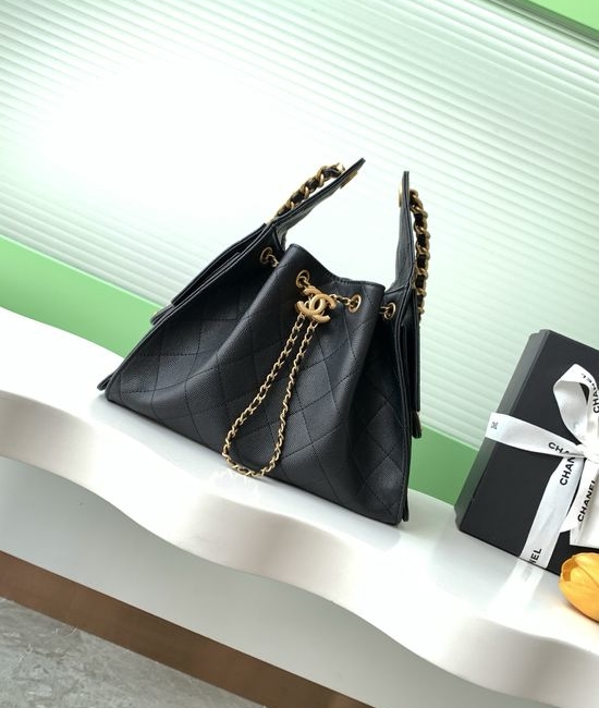 Chanel Hobo Quilted Gold Button Shoulder Bag AS5293
