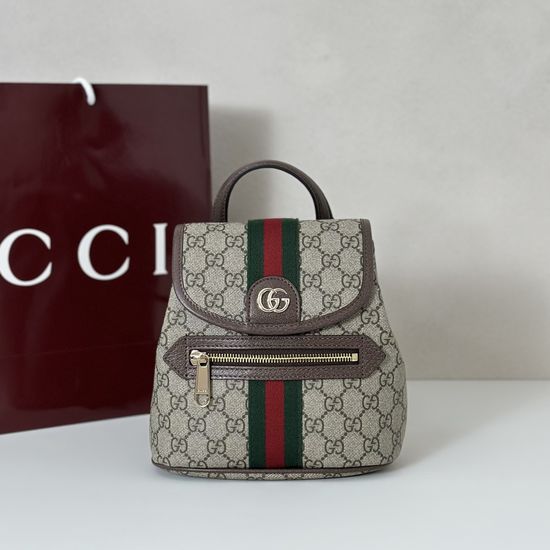Gucci Elegant Brown Coated Canvas Bag 836854
