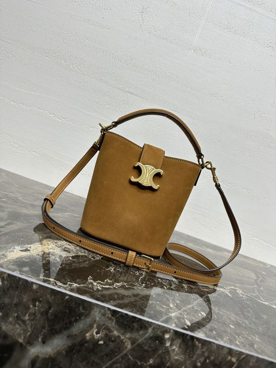 Celine LOUISE Mini Suede Calfskin Bucket Bag 10N473