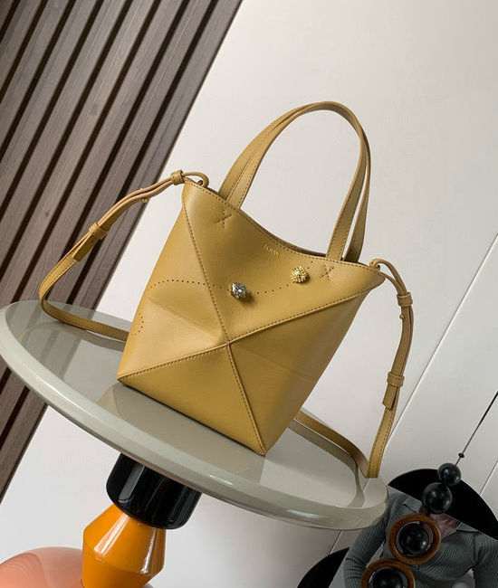 Loewe Puzzle Fold Mini Glossy Leather Handbag 9030A
