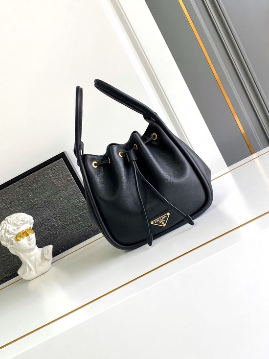 Prada Drawstring Bucket Bag with Detachable Strap 1BE087