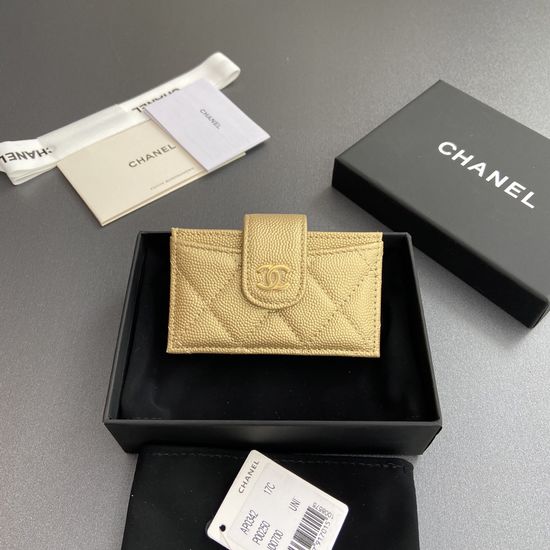 Chanel Accordion Caviar Card Holder 0342