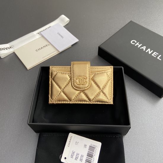 Chanel Accordion Lambskin Card Holder 0342