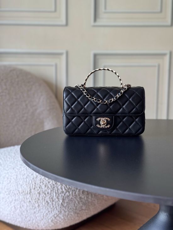 Chanel CF Mini Handle Lambskin Bag AS4924