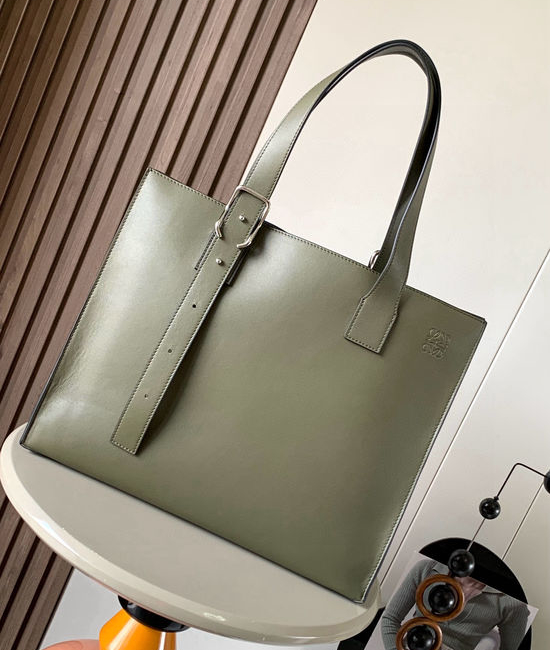 Loewe Buckle Horizontal Leather Tote Bag 9053