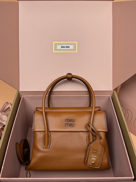 Miu Miu Solitaire Nappa Leather Handbag _5BA302